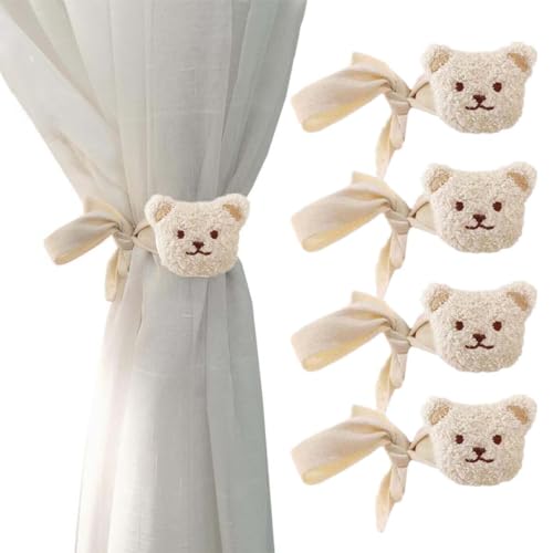 AOOPOO 4 Stück Gardinenclips Raffhalter Seil, Cartoon Bär Vorhanghalter, Bär Vorhang Raffhalter, Gardinen Haken Ringe Bär für Kinderzimmer Dekoration AOOPOO 4 Stück Gardinenclips Raffhalter Seil, Cartoon Bär Vorhanghalter, Bär Vorhang Raffhalter, Gardinen Haken Ringe Bär für Kinderzimmer Dekoration von AOOPOO