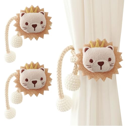 AOOPOO Raffhalter für Vorhänge, 2 Stück Cartoon Tiere Vorhanghalter Seil Gardinenclips Süßer Bär Hase Löwe Vorhang Raffhalter mit Perle Ball Gardinen Binder Haken Ringe für Kinderzimmer Dekoration AOOPOO Raffhalter für Vorhänge, 2 Stück Cartoon Tiere Vorhanghalter Seil Gardinenclips Süßer Bär Hase Löwe Vorhang Raffhalter mit Perle Ball Gardinen Binder Haken Ringe für Kinderzimmer Dekoration von AOOPOO