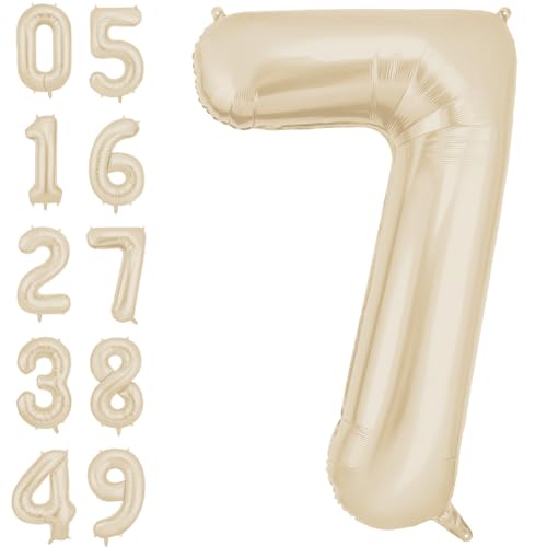 AOOSU Zahlen Luftballon Beige, Folienballon Zahl 7, 40 Zoll Helium Ballons Geburtstagsdeko Mädchen Junge Kindergeburtstag Party Deko Ballon Zahl Deko zum Geburtstag Silvester Deko Neujahr Deko AOOSU Zahlen Luftballon Beige, Folienballon Zahl 7, 40 Zoll Helium Ballons Geburtstagsdeko Mädchen Junge Kindergeburtstag Party Deko Ballon Zahl Deko zum Geburtstag Silvester Deko Neujahr Deko von AOOSU