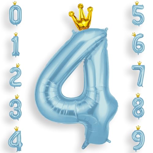 AOOSU Zahlen Luftballon Blau, Folienballon Zahl 4, 40 Zoll Helium Ballons Geburtstagsdeko Mädchen Junge Kindergeburtstag Party Deko Ballon Zahl Deko zum Geburtstag Silvester Deko Neujahr Deko AOOSU Zahlen Luftballon Blau, Folienballon Zahl 4, 40 Zoll Helium Ballons Geburtstagsdeko Mädchen Junge Kindergeburtstag Party Deko Ballon Zahl Deko zum Geburtstag Silvester Deko Neujahr Deko von AOOSU