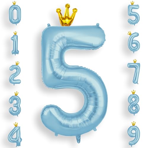 AOOSU Zahlen Luftballon Blau, Folienballon Zahl 5, 40 Zoll Helium Ballons Geburtstagsdeko Mädchen Junge Kindergeburtstag Party Deko Ballon Zahl Deko zum Geburtstag Silvester Deko Neujahr Deko AOOSU Zahlen Luftballon Blau, Folienballon Zahl 5, 40 Zoll Helium Ballons Geburtstagsdeko Mädchen Junge Kindergeburtstag Party Deko Ballon Zahl Deko zum Geburtstag Silvester Deko Neujahr Deko von AOOSU