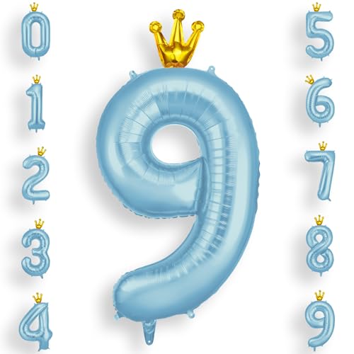 AOOSU Zahlen Luftballon Blau, Folienballon Zahl 9, 40 Zoll Helium Ballons Geburtstagsdeko Mädchen Junge Kindergeburtstag Party Deko Ballon Zahl Deko zum Geburtstag Silvester Deko Neujahr Deko AOOSU Zahlen Luftballon Blau, Folienballon Zahl 9, 40 Zoll Helium Ballons Geburtstagsdeko Mädchen Junge Kindergeburtstag Party Deko Ballon Zahl Deko zum Geburtstag Silvester Deko Neujahr Deko von AOOSU