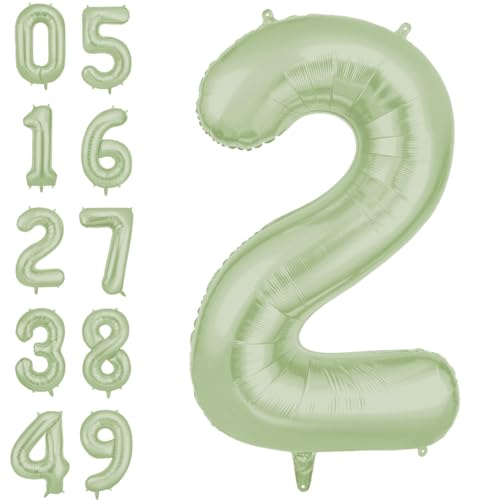 AOOSU Zahlen Luftballon Grün, Folienballon Zahl 2, 40 Zoll Helium Ballons Geburtstagsdeko Mädchen Junge Kindergeburtstag Party Deko Ballon Zahl Deko zum Geburtstag Silvester Deko Neujahr Deko AOOSU Zahlen Luftballon Grün, Folienballon Zahl 2, 40 Zoll Helium Ballons Geburtstagsdeko Mädchen Junge Kindergeburtstag Party Deko Ballon Zahl Deko zum Geburtstag Silvester Deko Neujahr Deko von AOOSU