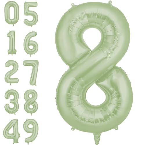 AOOSU Zahlen Luftballon Grün, Folienballon Zahl 8, 40 Zoll Helium Ballons Geburtstagsdeko Mädchen Junge Kindergeburtstag Party Deko Ballon Zahl Deko zum Geburtstag Silvester Deko Neujahr Deko AOOSU Zahlen Luftballon Grün, Folienballon Zahl 8, 40 Zoll Helium Ballons Geburtstagsdeko Mädchen Junge Kindergeburtstag Party Deko Ballon Zahl Deko zum Geburtstag Silvester Deko Neujahr Deko von AOOSU
