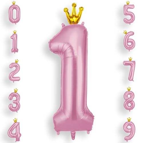 AOOSU Zahlen Luftballon Rosa, Folienballon Zahl 1, 40 Zoll Helium Ballons Geburtstagsdeko Mädchen Junge Kindergeburtstag Party Deko Ballon Zahl Deko zum Geburtstag Silvester Deko Neujahr Deko AOOSU Zahlen Luftballon Rosa, Folienballon Zahl 1, 40 Zoll Helium Ballons Geburtstagsdeko Mädchen Junge Kindergeburtstag Party Deko Ballon Zahl Deko zum Geburtstag Silvester Deko Neujahr Deko von AOOSU