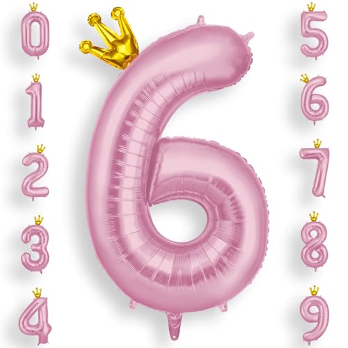 AOOSU Zahlen Luftballon Rosa, Folienballon Zahl 6, 40 Zoll Helium Ballons Geburtstagsdeko Mädchen Junge Kindergeburtstag Party Deko Ballon Zahl Deko zum Geburtstag Silvester Deko Neujahr Deko AOOSU Zahlen Luftballon Rosa, Folienballon Zahl 6, 40 Zoll Helium Ballons Geburtstagsdeko Mädchen Junge Kindergeburtstag Party Deko Ballon Zahl Deko zum Geburtstag Silvester Deko Neujahr Deko von AOOSU