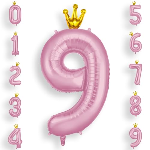 AOOSU Zahlen Luftballon Rosa, Folienballon Zahl 9, 40 Zoll Helium Ballons Geburtstagsdeko Mädchen Junge Kindergeburtstag Party Deko Ballon Zahl Deko zum Geburtstag Silvester Deko Neujahr Deko AOOSU Zahlen Luftballon Rosa, Folienballon Zahl 9, 40 Zoll Helium Ballons Geburtstagsdeko Mädchen Junge Kindergeburtstag Party Deko Ballon Zahl Deko zum Geburtstag Silvester Deko Neujahr Deko von AOOSU