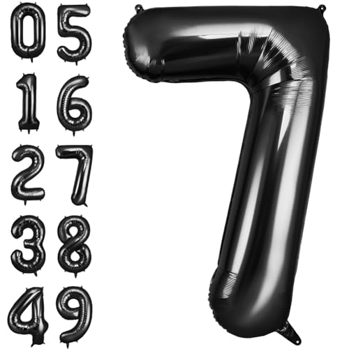 AOOSU Zahlen Luftballon Schwarz, Folienballon Zahl 7, 40 Zoll Helium Ballons Geburtstagsdeko Mädchen Junge Kindergeburtstag Party Deko Ballon Zahl Deko zum Geburtstag Silvester Deko Neujahr Deko AOOSU Zahlen Luftballon Schwarz, Folienballon Zahl 7, 40 Zoll Helium Ballons Geburtstagsdeko Mädchen Junge Kindergeburtstag Party Deko Ballon Zahl Deko zum Geburtstag Silvester Deko Neujahr Deko von AOOSU