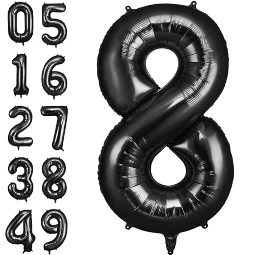 AOOSU Zahlen Luftballon Schwarz, Folienballon Zahl 8, 40 Zoll Helium Ballons Geburtstagsdeko Mädchen Junge Kindergeburtstag Party Deko Ballon Zahl Deko zum Geburtstag Silvester Deko Neujahr Deko AOOSU Zahlen Luftballon Schwarz, Folienballon Zahl 8, 40 Zoll Helium Ballons Geburtstagsdeko Mädchen Junge Kindergeburtstag Party Deko Ballon Zahl Deko zum Geburtstag Silvester Deko Neujahr Deko von AOOSU