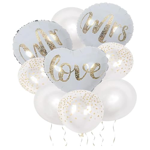 AOODUERL 9 Stück Brautpaar Luftballons Hochzeit Deko, Mr & Mrs Luftballons, Weiß Gold Hochzeitsballons, Love Hochzeitsballons Set, für Hochzeit, Anniversary, Wedding, Heiratsantrag Party AOODUERL 9 Stück Brautpaar Luftballons Hochzeit Deko, Mr & Mrs Luftballons, Weiß Gold Hochzeitsballons, Love Hochzeitsballons Set, für Hochzeit, Anniversary, Wedding, Heiratsantrag Party von AOOTUERL