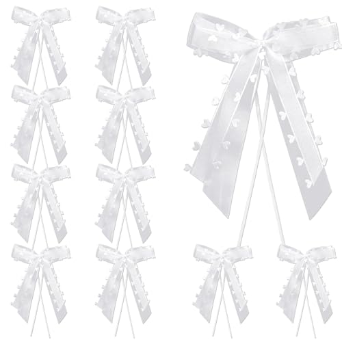 AOOTUERL 10 Stück Weiß Autoschleifen Hochzeit, Hochzeitsdeko Schleifenband, Mit Herzen Schleifen Auto, Hochzeitsschleifen, car Wedding Deko, für Brautauto, Party Geschenk, Hochzeitsfeier AOOTUERL 10 Stück Weiß Autoschleifen Hochzeit, Hochzeitsdeko Schleifenband, Mit Herzen Schleifen Auto, Hochzeitsschleifen, car Wedding Deko, für Brautauto, Party Geschenk, Hochzeitsfeier von AOOTUERL