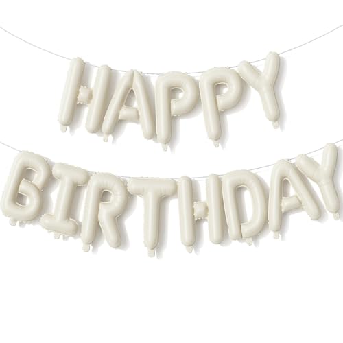 AOOTUERL 16 Zoll Creamy Color Happy Birthday Ballon Girlande,Creamy Color Folie Happy Birthday Folienballon Luftballon Geburtstagsballon Helium Ballon für Geburtstag Party Mädchen AOOTUERL 16 Zoll Creamy Color Happy Birthday Ballon Girlande,Creamy Color Folie Happy Birthday Folienballon Luftballon Geburtstagsballon Helium Ballon für Geburtstag Party Mädchen von AOOTUERL