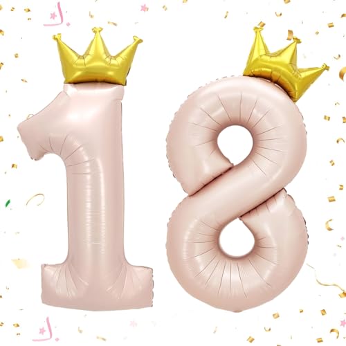 AOOTUERL Party Balloon Zahl 18 XXL in Rosé, Ballons 18 Alles Gute zum Geburtstag, Happy Birthday Luftballon 18 Jahre für Mädchen Junge Mann Frauen 18 Geburtstagsdeko, Geburtstagsfeiern Deko AOOTUERL Party Balloon Zahl 18 XXL in Rosé, Ballons 18 Alles Gute zum Geburtstag, Happy Birthday Luftballon 18 Jahre für Mädchen Junge Mann Frauen 18 Geburtstagsdeko, Geburtstagsfeiern Deko von AOOTUERL