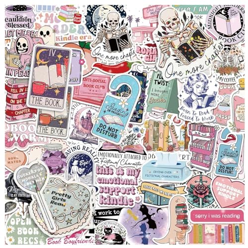 Romantik-Buch-Aufkleber für Kindle, 150 Stück Aesthetic Bookish Sticker Set, Wasserfeste Anime holografische Aufkleber, Vinyl/Glitzer, für Wasserflaschen/Scrapbooking/Tagebuch/Laptop/Erwachsene Romantik-Buch-Aufkleber für Kindle, 150 Stück Aesthetic Bookish Sticker Set, Wasserfeste Anime holografische Aufkleber, Vinyl/Glitzer, für Wasserflaschen/Scrapbooking/Tagebuch/Laptop/Erwachsene von AOOTUERL