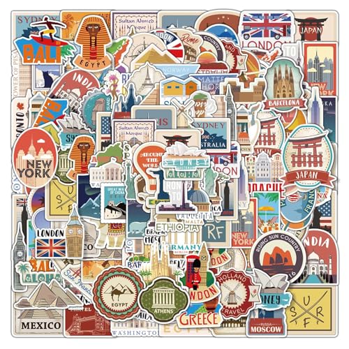 Vintage Reiseaufkleber,100 Stück Reiseaufkleber,Aesthetic Sticker Set,Reise Städte Aufkleber,Wasserfeste Vintage Aufkleber,Koffer Aufkleber Set Wasserfest Retro Etiketten Sticker für Laptop Fahrrad Vintage Reiseaufkleber,100 Stück Reiseaufkleber,Aesthetic Sticker Set,Reise Städte Aufkleber,Wasserfeste Vintage Aufkleber,Koffer Aufkleber Set Wasserfest Retro Etiketten Sticker für Laptop Fahrrad von AOOTUERL