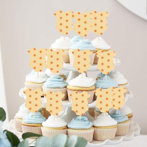 Cupcake-Topper mit Aufschrift "You Are My Sunshine" – Sonnenschein-Babyparty-Dekorationen, Geschlechtsoffenbarung, Sonneneinteiler, Kuchendekoration (Sonnenschein) von AOQURE