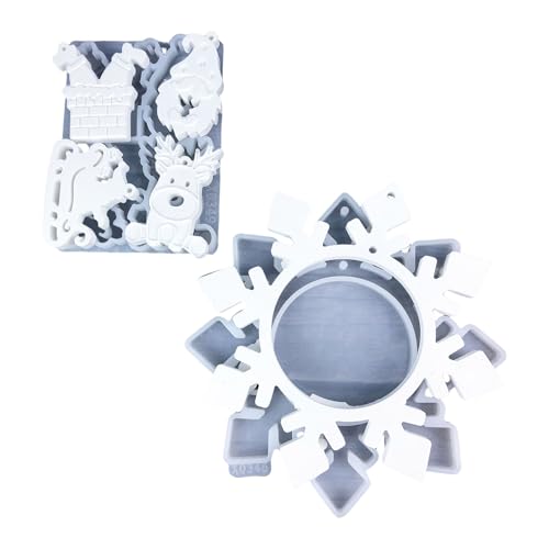 2pcs/set Handgefertigte Schmuck Dekoration Form Epoxidharz Weihnachtsbaum Schneeflocken Anhänger Schimmelschmuck Schmuckzubehör 2pcs/set Handgefertigte Schmuck Dekoration Form Epoxidharz Weihnachtsbaum Schneeflocken Anhänger Schimmelschmuck Schmuckzubehör von AOSAIXIS