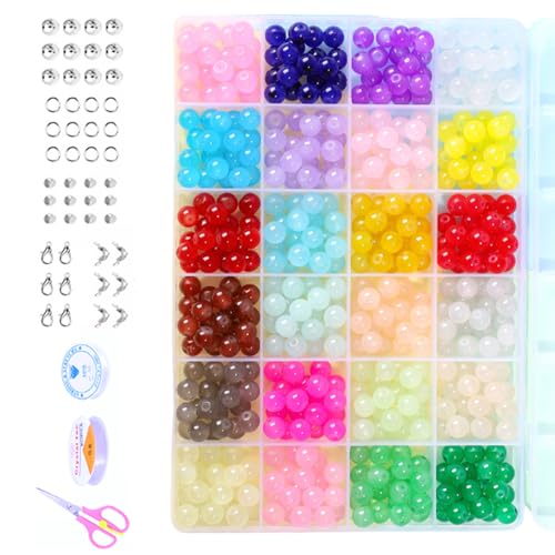 AOSAIXIS 8mm Glasperlen Set Schmuckprojekte Schmuck Verzierungen Accessoires Lose Perlen Die Sich Perfekt Für Armbänder Und Mehr Sorgen AOSAIXIS 8mm Glasperlen Set Schmuckprojekte Schmuck Verzierungen Accessoires Lose Perlen Die Sich Perfekt Für Armbänder Und Mehr Sorgen von AOSAIXIS