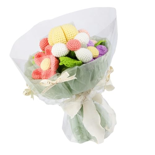 AOSAIXIS Blumenhäkeln Starter Kits Bouquet Erwachsene Und Stricken Mit Garn Werkzeuggeschenk Für Freund Bouquet Pflanzenstarter Für Freund von AOSAIXIS