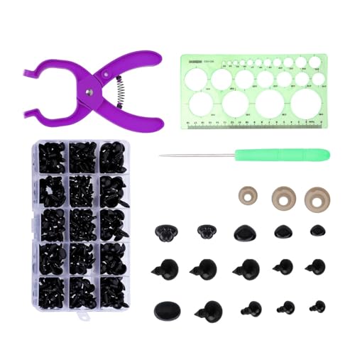 AOSAIXIS Sicherheitsauge Und Nase 476PCs Umfassten Unterlegscheiben Und Hilfswerkzeug Verschiedene Größe Häkelnase Für Häkelpuppen Installation von AOSAIXIS