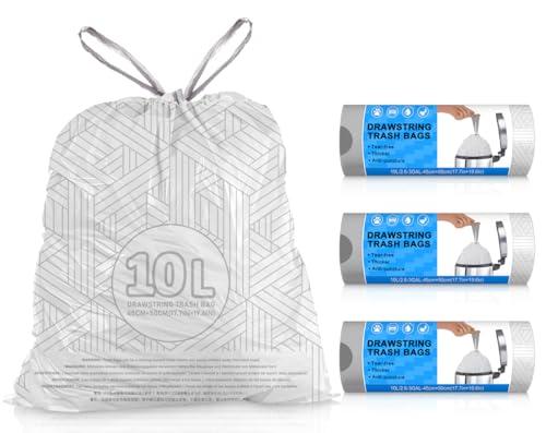 AOSULI Müllsäcke 10Liter mit Zugband Kleine Müllbeutel Badezimmer Mülltüten,90 Stück Weiß Abfallsäcke AOSULI Müllsäcke 10Liter mit Zugband Kleine Müllbeutel Badezimmer Mülltüten,90 Stück Weiß Abfallsäcke von AOSULI