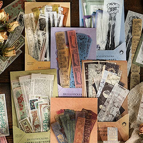 240 pcs Poesie Washi Scrapbooking Papier Filmaufkleber Stickers Set, 6 Stile Aufkleber Dekoration Tagebuch Sammelalbum für DIY Sammelalbum, Kunst, Basteln, Laptops von AOTOPYU