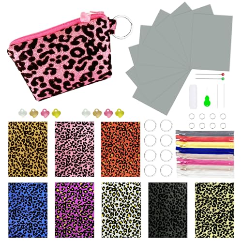 AOUXSEEM Nähset für Anfänger, die lernen, zu beginnen, kleine Tasche, Reißverschlusstasche, Stoffprojekt, Münzgeldbörsen, Federmäppchen, Bastelzubehör für Frauen und Mädchen (Leopardenmuster, 8er-Set) AOUXSEEM Nähset für Anfänger, die lernen, zu beginnen, kleine Tasche, Reißverschlusstasche, Stoffprojekt, Münzgeldbörsen, Federmäppchen, Bastelzubehör für Frauen und Mädchen (Leopardenmuster, 8er-Set) von AOUXSEEM
