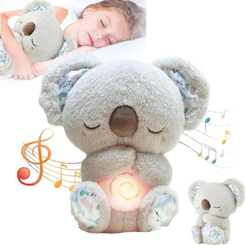 AOUZOVLI Schlummer Otter Mit Herzschlag Kuscheltier Musikalisches Plüschtier Mit Beruhigenden Geräuschen Babyparty Und Neugeborenen Geschenke Grau von AOUZOVLI