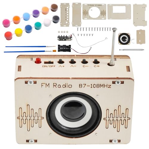 Radio Bausatz, DIY Kits Holz Radio,mit 12 Farben, DIY Radios Holzbausatz Lackierbares,Holzbausatz Kinder ab 8,Holz Experimente Wissenschaft für Kinder,Child Spielzeug, Geschenke ab 8-12 Jahre von AOUZOVLI