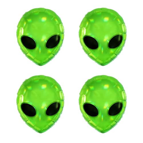 AOVNA 4 x Alien-Kopf-Luftballons, Alien-UFO-Party-Ballons für Weltraumthema, Geburtstagsparty, Babyparty, Zubehör, Requisite AOVNA 4 x Alien-Kopf-Luftballons, Alien-UFO-Party-Ballons für Weltraumthema, Geburtstagsparty, Babyparty, Zubehör, Requisite von AOVNA