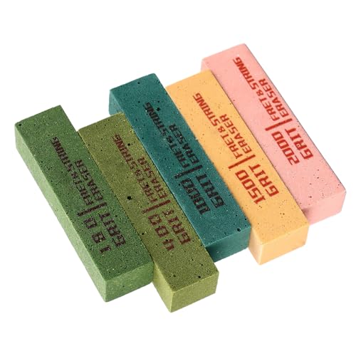 AOWINHIT 5-teiliges Gitarren-Bund-Radiergummi-Staubreiniger-Set, Mehrere Körnungen, Griffbrett-Schrubber, Saiten-Polierwerkzeug für Gitarrenreparatur, Wartung, Musiker AOWINHIT 5-teiliges Gitarren-Bund-Radiergummi-Staubreiniger-Set, Mehrere Körnungen, Griffbrett-Schrubber, Saiten-Polierwerkzeug für Gitarrenreparatur, Wartung, Musiker von AOWINHIT