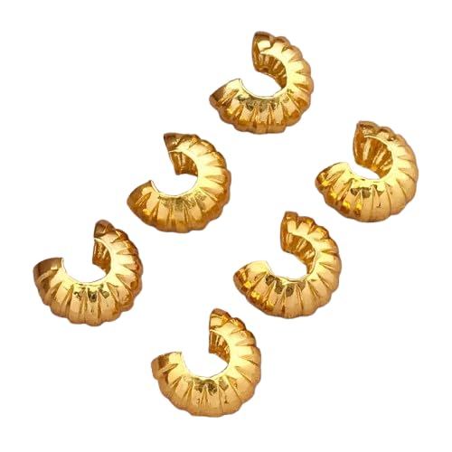 10 Stück 4mm kupfer plattierte echte goldene dicke silbrig Muster Crescent End schnalle, DIY Schmuck Herstellung Zubehör 10 Stück 4mm kupfer plattierte echte goldene dicke silbrig Muster Crescent End schnalle, DIY Schmuck Herstellung Zubehör von AOYEAH