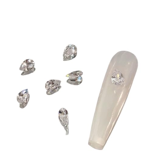 10 Stück Nagel Strass steine, 3D Zirkon Kristalle, Verzerrung Herz Super glänzende Charms, DIY Nagel kunst Dekoration Handwerk von AOYEAH