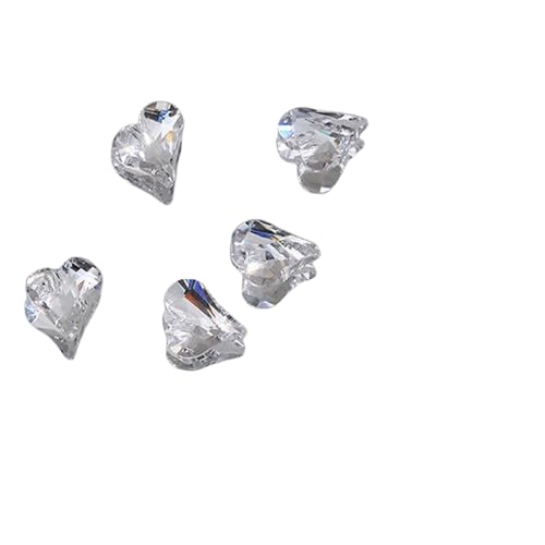 10 Stück Nagel Strass steine, Glas kristalle verzerrend Herz Super glänzende Charms, Diy Nail Art Dekoration Handwerk für Mädchen Frauen von AOYEAH