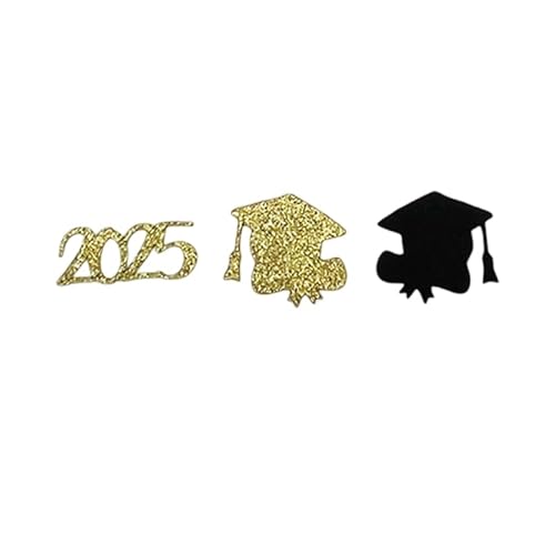 2025 Graduation Party Dekorationen-Gold Glitzer Konfetti mit Abschluss kappen formen, mehrfarbige Foto-Booth-Hintergrund streuer, Tisch konfetti für den Doktortitel, biologisch abbaubares Papier 2025 Graduation Party Dekorationen-Gold Glitzer Konfetti mit Abschluss kappen formen, mehrfarbige Foto-Booth-Hintergrund streuer, Tisch konfetti für den Doktortitel, biologisch abbaubares Papier von AOYEAH
