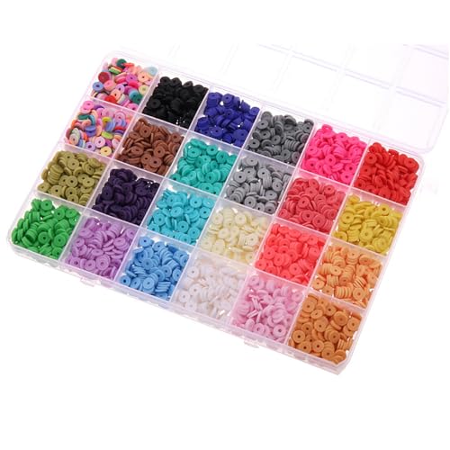 AOYEAH 1Set Perlen Armband Making Kit, flache Preppy Perlen für DIY Armbänder Halskette Handwerk Schmuck Herstellung, bunte lose Perlen Kit Geschenke von AOYEAH