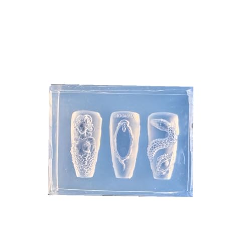 Silikon Snake Nagel schnitz formen, DIY Wieder verwendbare 3D-Nagel-Design-Schablone, Maniküre formen von AOYEAH