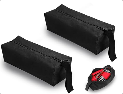 AOYEGIC 2 Stück Klein Werkzeugtasche,Tragbare Wasserdichte Leer Aufbewahrungstasche mit Hängendem Riemen und Reißverschluss,verwendet für Zangen Und Schlüssel(Schwarz) von AOYEGIC