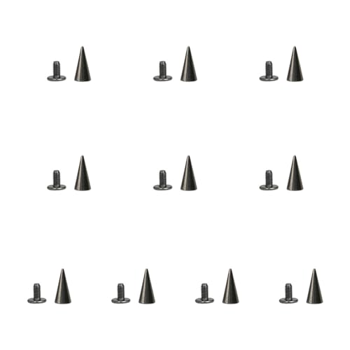 AOYUDJ 10 Set Legierung Spikes Gothic Stile Verzierungen Legierung Nieten Kegel Spikes für Taschen Schuhe und andere Bastelprojekte von AOYUDJ