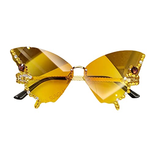 Butterfly Damen randlose kleine Gesichtsbrille Katzenaugen-Schmetterling von AOYUDJ