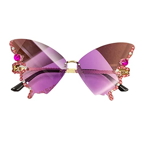 Butterfly Damen randlose kleine Gesichtsbrille Katzenaugen-Schmetterling Butterfly Damen randlose kleine Gesichtsbrille Katzenaugen-Schmetterling von AOYUDJ