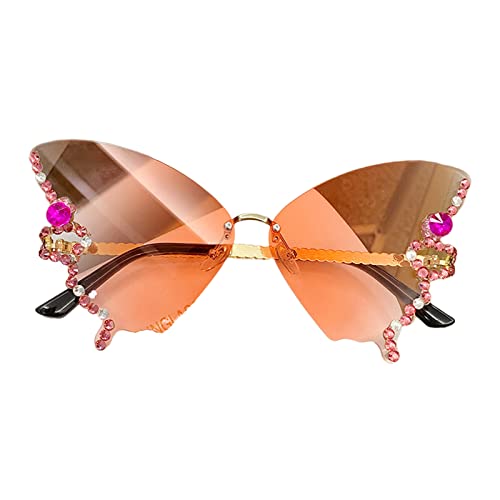 Butterfly Damen randlose kleine Gesichtsbrille Katzenaugen-Schmetterling Butterfly Damen randlose kleine Gesichtsbrille Katzenaugen-Schmetterling von AOYUDJ