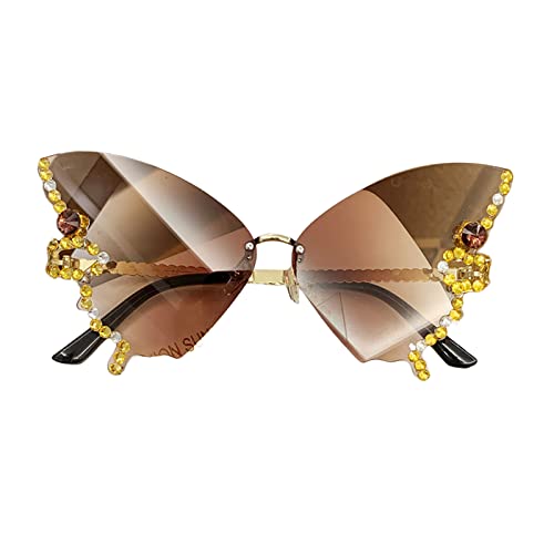 Butterfly Damen randlose kleine Gesichtsbrille Katzenaugen-Schmetterling Butterfly Damen randlose kleine Gesichtsbrille Katzenaugen-Schmetterling von AOYUDJ