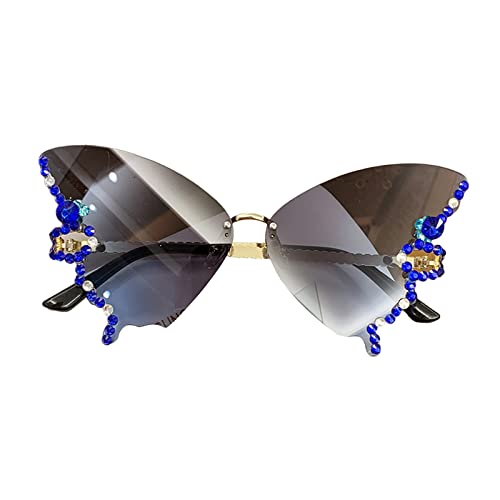 Butterfly Damen randlose kleine Gesichtsbrille Katzenaugen-Schmetterling von AOYUDJ