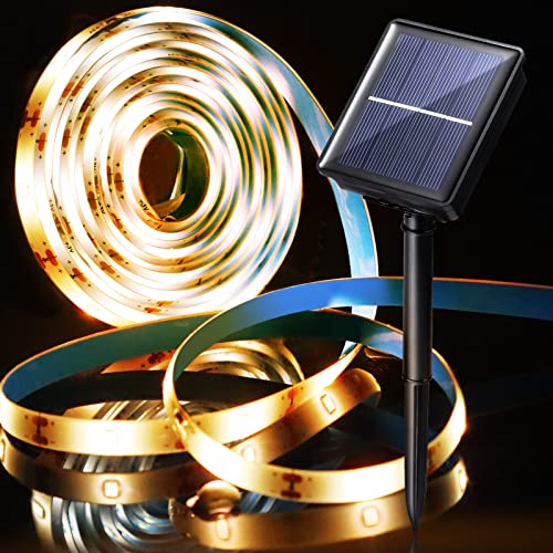 AOZBZ Solar Led Strip 3m, LED Lichterkette Außen Solar IP65 Aussenbereich Wasserdicht mit 90 LED, 2 Modi Solar Lichterkette Lichtsensortechnologie, Led Streifen Solar für Garten, Party von AOZBZ