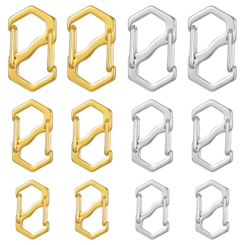 AOZUO 12 Stück 3 Größen Karabinerverschluss Mit Doppelter Öffnung,3 Farben Verschluss Kettenverschluss Edelstahl Armband Verschlüsse Metallverschlüsse Verschlüsse für Armbänder Verbinder Halsketten AOZUO 12 Stück 3 Größen Karabinerverschluss Mit Doppelter Öffnung,3 Farben Verschluss Kettenverschluss Edelstahl Armband Verschlüsse Metallverschlüsse Verschlüsse für Armbänder Verbinder Halsketten von AOZUO