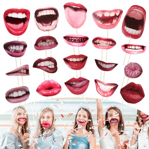 AOZUO 20 Stück Fotobox Accessoires Hochzeit,Hochzeit Foto Requisiten, Lustige Lippen Mund Fotoautomaten Handheld Party Selfie Zubehör für Karneval Geburtstag Abschlussfeier Halloween Dekoration(Stil1) AOZUO 20 Stück Fotobox Accessoires Hochzeit,Hochzeit Foto Requisiten, Lustige Lippen Mund Fotoautomaten Handheld Party Selfie Zubehör für Karneval Geburtstag Abschlussfeier Halloween Dekoration(Stil1) von AOZUO