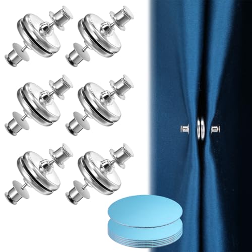 AOZUO 6 Paar Magnet Vorhang, Magnete Für Vorhänge Raffhalter Magnetisch Magnetknöpfe Vorhang Raffhalter Magnet Gardinenklammern für Draußen und Drinnen Zuhause Schlafzimmer Büro Duschvorhänge AOZUO 6 Paar Magnet Vorhang, Magnete Für Vorhänge Raffhalter Magnetisch Magnetknöpfe Vorhang Raffhalter Magnet Gardinenklammern für Draußen und Drinnen Zuhause Schlafzimmer Büro Duschvorhänge von AOZUO