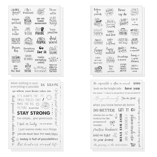 AOZUO 8 Blatt schwarze Aufkleber mit inspirierenden Zitaten, motivierende ästhetische Wörter Aufkleber nette Wörter Sätze positive Affirmationsaufkleber für Schüler Lehrer Dekoration Laptop Scrapbook AOZUO 8 Blatt schwarze Aufkleber mit inspirierenden Zitaten, motivierende ästhetische Wörter Aufkleber nette Wörter Sätze positive Affirmationsaufkleber für Schüler Lehrer Dekoration Laptop Scrapbook von AOZUO