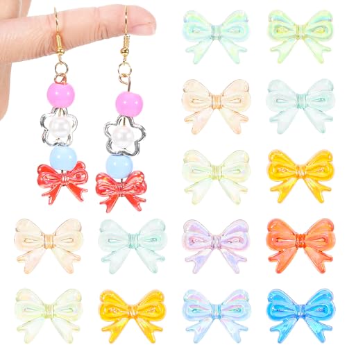 AOZUO Acryl-Schleifenperlen, transparent, gemischte Farben, ästhetische Perlen, bunt, hübsche Perlen, Schleifen-Anhänger für DIY-Armbänder, Halsketten, Ohrringe, Schlüsselanhänger, Basteln, AOZUO Acryl-Schleifenperlen, transparent, gemischte Farben, ästhetische Perlen, bunt, hübsche Perlen, Schleifen-Anhänger für DIY-Armbänder, Halsketten, Ohrringe, Schlüsselanhänger, Basteln, von AOZUO